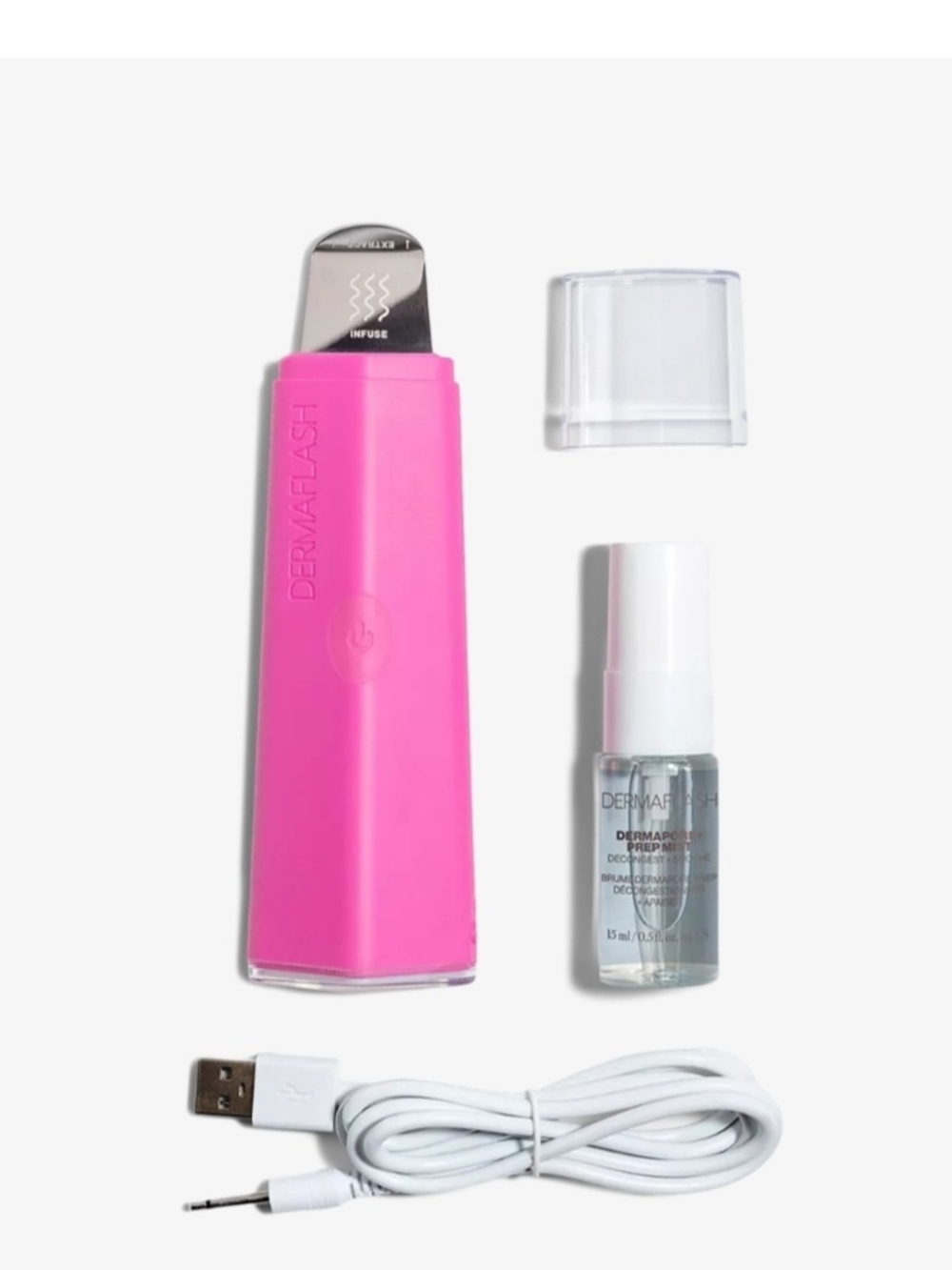 Dermaflash Pink Ultrasonic Skin Exfoliator Device